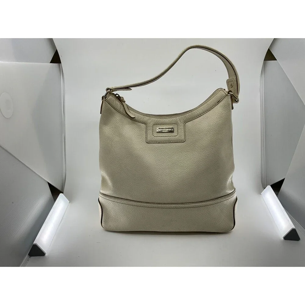 Kate Spade Pebbled Leather Hobo Shoulder Handbag Purse Beige